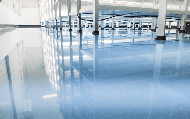large warehouse facility with new polyurea floor dallas tx
